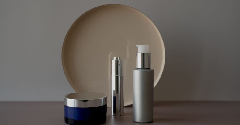 Elegant display of skincare products in a minimalist style, ideal for modern beauty brands.